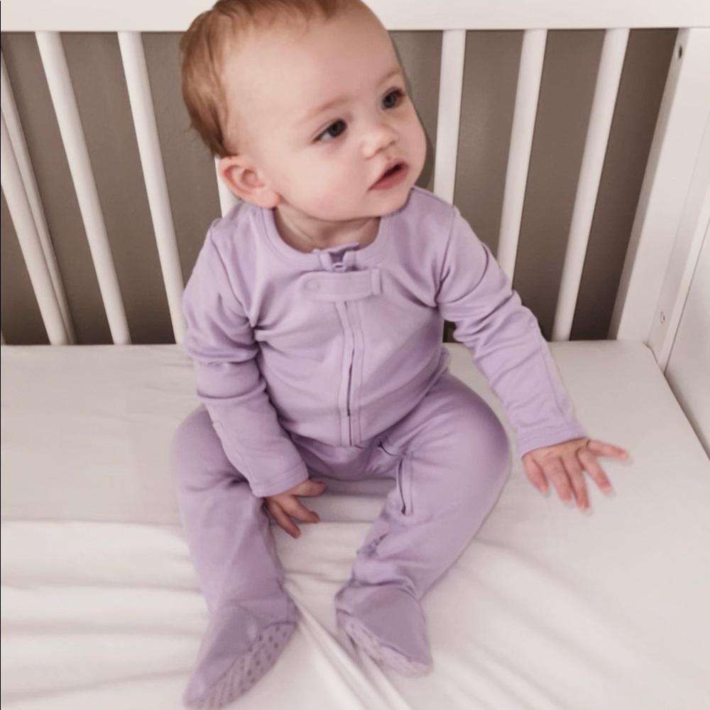 LAVENDER | Blush Lotus organic baby footie